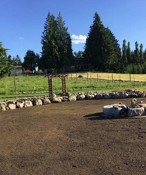 Rock Wall, Irrigation System & New lawn in Bonney Lake 